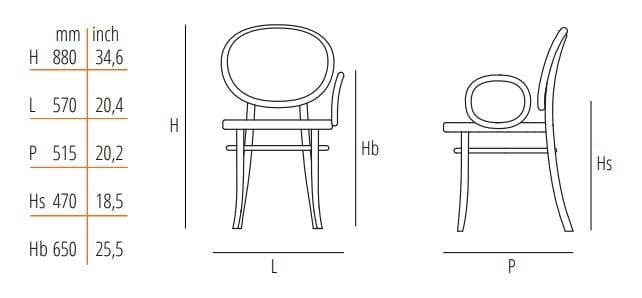 Деревянный стул с спинкой из Венской соломы и подлокотником Wiener GTV Design № 0 ARCH-00018258 - Вид №4