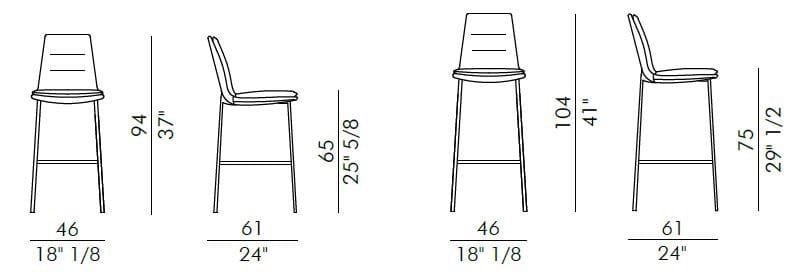Высокий кожаный стул со спинкой EFORMA Леди ARCH-00047260 - Вид №2