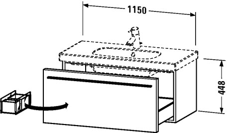 XL605007575 X-Large Тумбочка подвесная Лен, декор Duravit - Вид №1