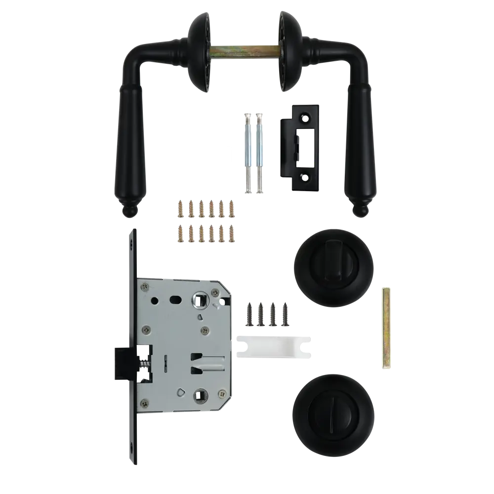Дверные ручки Edson WC6R1 с запорным механизмом в черном глянце 85167459 STLM-0895393 - Вид №2