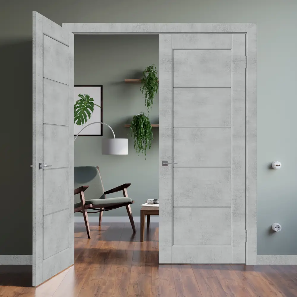 Комплект двери Сохо со стеклом 90x200 см ПВХ цвет лофт светлый с добором 100 мм 89431701 STLM-2014707 VFD  - Вид №3