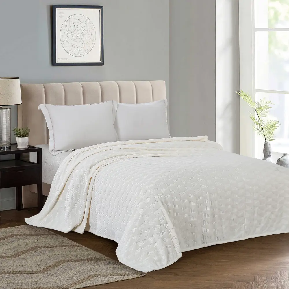 Плед Triangel 180х200 см велсофт цвет экрю Santreyd STLM-2048663 - Вид №4