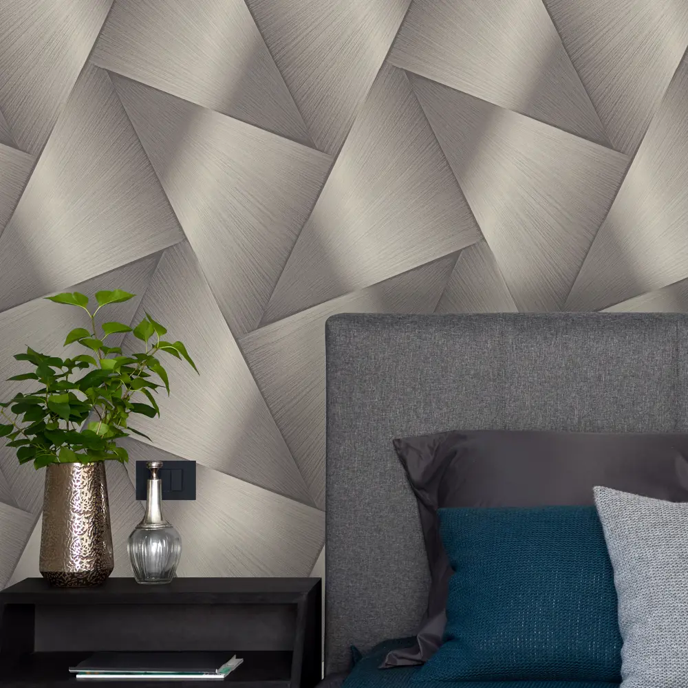 Обои флизелиновые Euro Decor Halo 1 серые 1.06 м ED7342-23 89450793 STLM-2209755 - Вид №4
