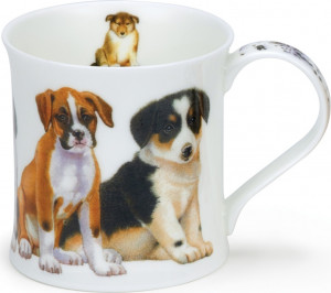 10619689 Dunoon Кружка Dunoon "Щенки.Боксер.Уэссекс" 300мл Фарфор костяной