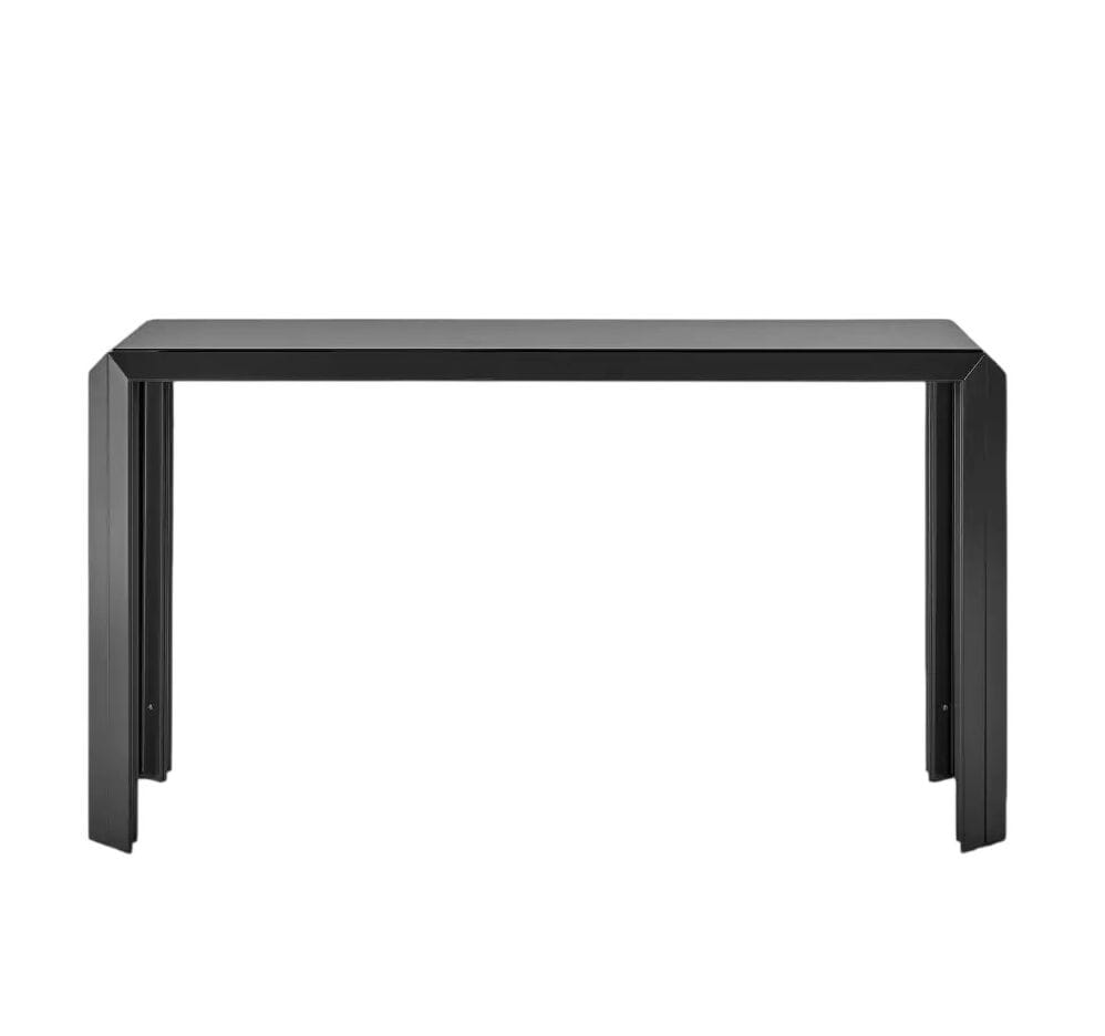 Прямоугольный алюминиевый консольный стол с хрустальной столешницей BALERI ITALIA T-Table ARCH-00020500