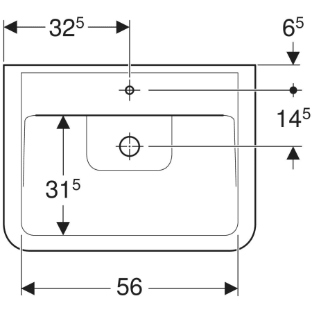 225165000 Накладная раковина Geberit Renova Plan Geberit  - Вид №12