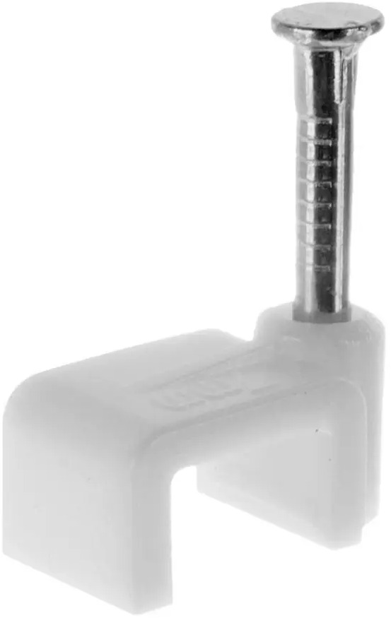 ЭКОПЛАСТ Скоба для кабеля плоская 7 мм с гвоздем, 50 шт 18176590