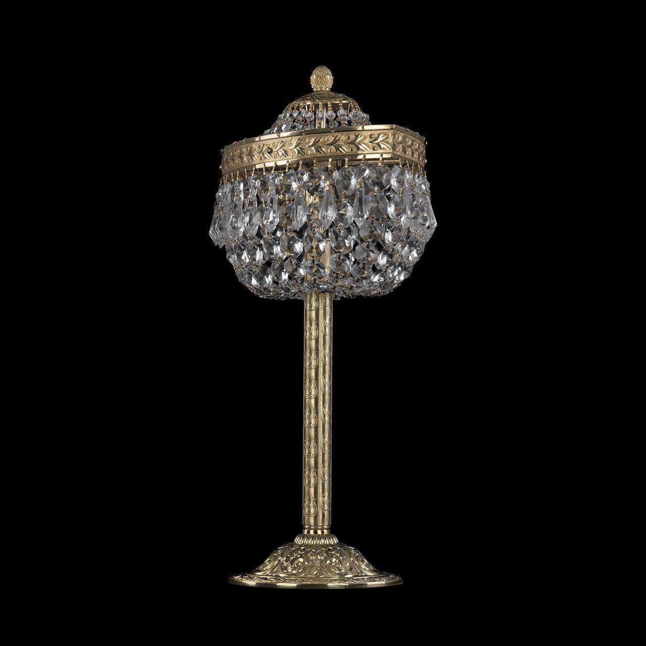 Лампа настольная хрустальная 48х35 см золотая Bohemia Ivele 19013L6/35IV G BOHEMIA IVELE КЛАССИЧЕСКИЕ 00-3889214 Золото;прозрачный  - Вид №1