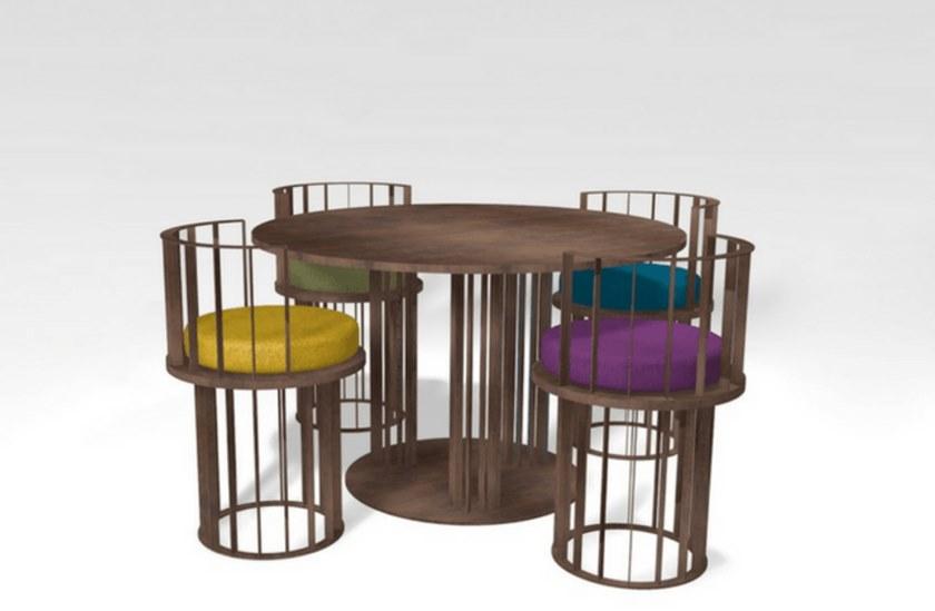 TrackDesign Высокий стул из стали Corten ™ со встроенной подушкой. Kandinskij 1923 Sp0464000  - Вид №1