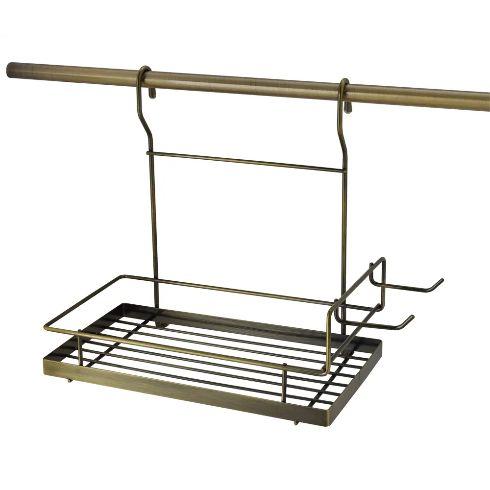 Полка с боковыми крючками Delinia 27x15x26.5 см сталь цвет бронза 18254949 STLM-2029035  - Вид №3