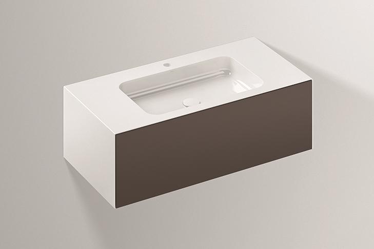 5156813000 Умывальник с тумбой, wp.folio3, белая, proshield, лакированная, шелковисто-матовый блеск, затененная земля Alape серия FO (Folio) 