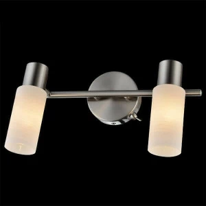 Спот настенный с белыми плафонами "Мэдиссон" 20043/2 сатин-никель EUROSVET МЭДИССОН 00-3926352 Белый;никель