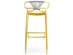 Металлический стул со спинкой с мягким сиденьем