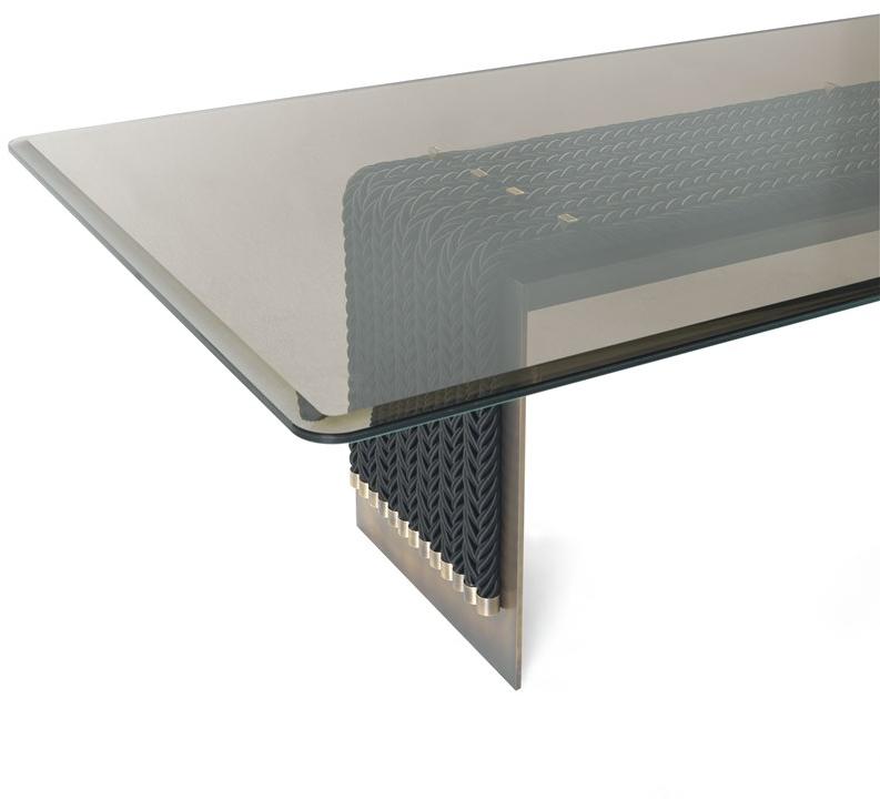 Gianfranco Ferré Home Прямоугольный обеденный стол из латуни и стекла Glasgow sun-id-1433127 - Вид №4