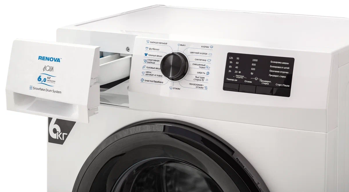 9991005 Стиральная машина RENOVA WAF-6010M1 белый STDN-0058252 - Вид №5