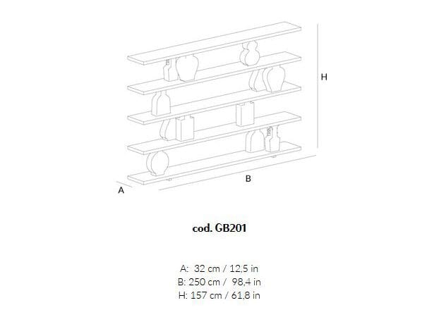 Книжный шкаф из массива дерева Lando SILHOUETTE ARCH-00105060 - Вид №6
