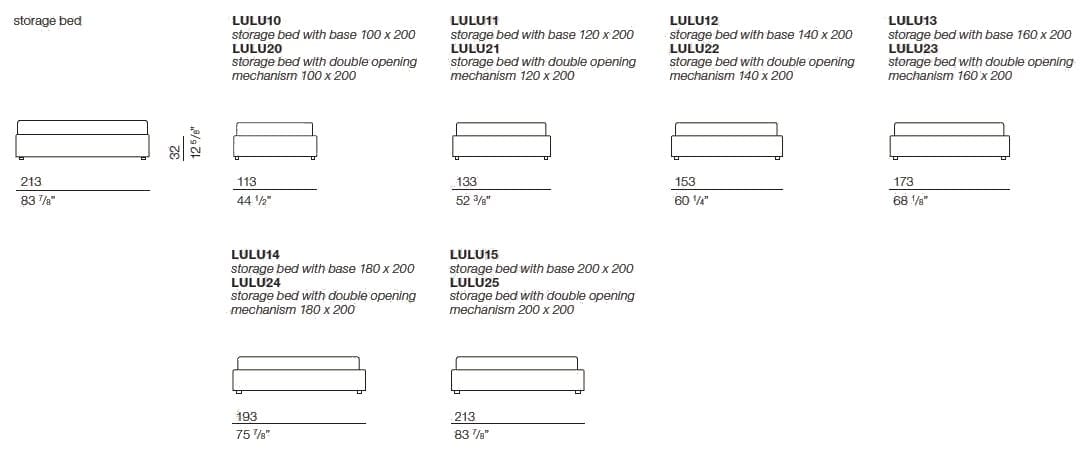 Двуспальная кровать для хранения ткани BODEMA LULÙ ARCH-00009424 - Вид №1