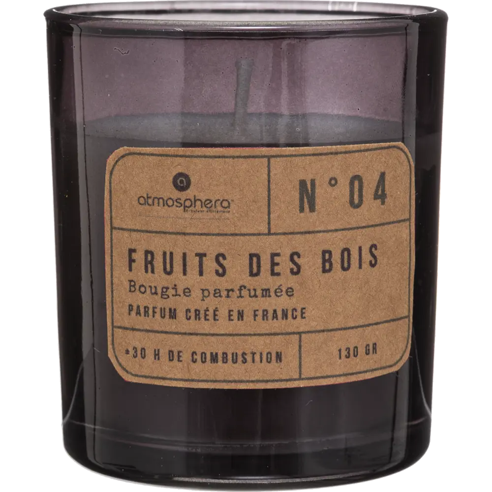 Свеча восковая ароматизированная Лесные ягоды черно-белая 7.8 см 130 г Atmosphera STLM-2179083 - Вид №1