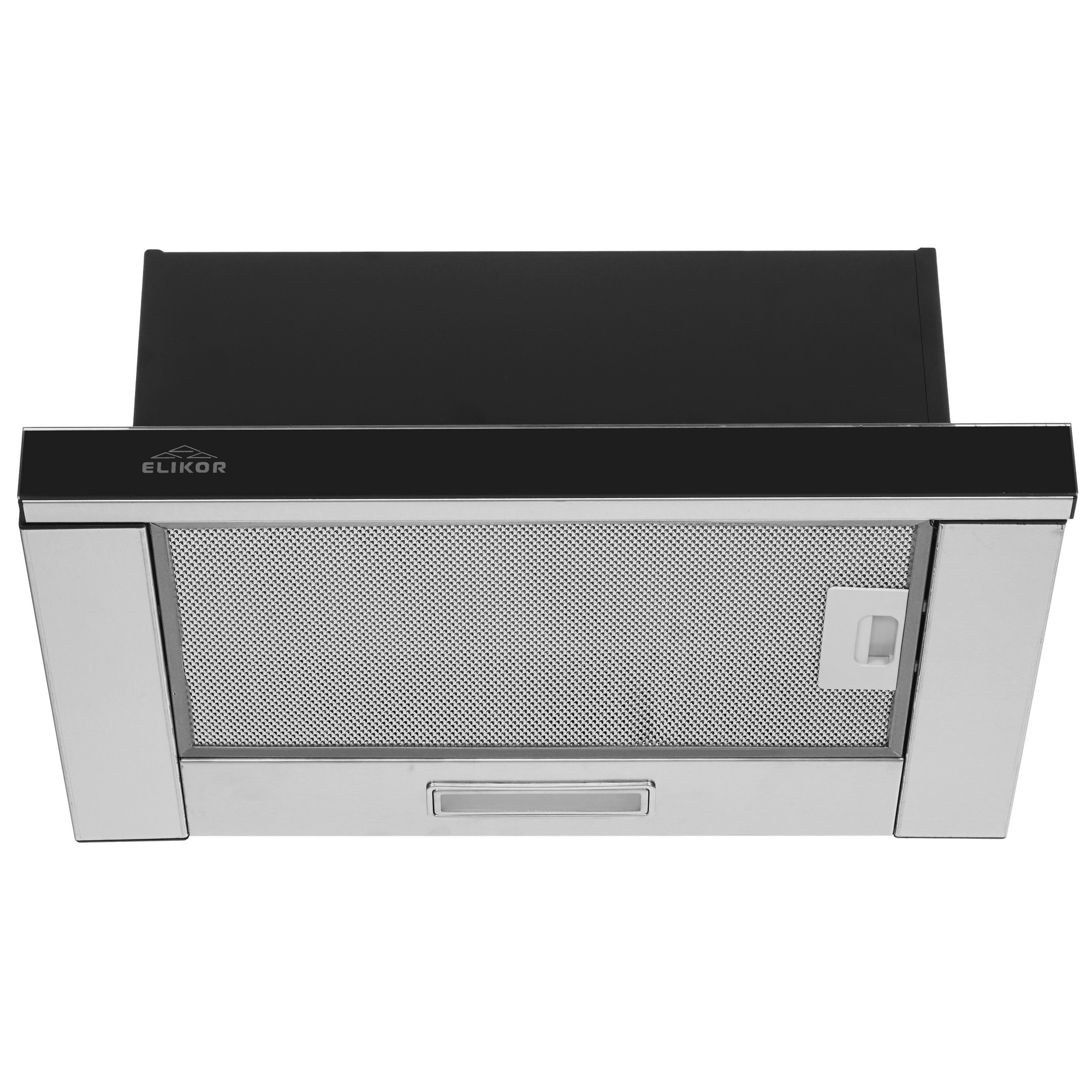 1201508 Вытяжка телескопическая ELIKOR Интегра Glass 50Н-400-В2Д серебристый/черный STDN-0000739 - Вид №1
