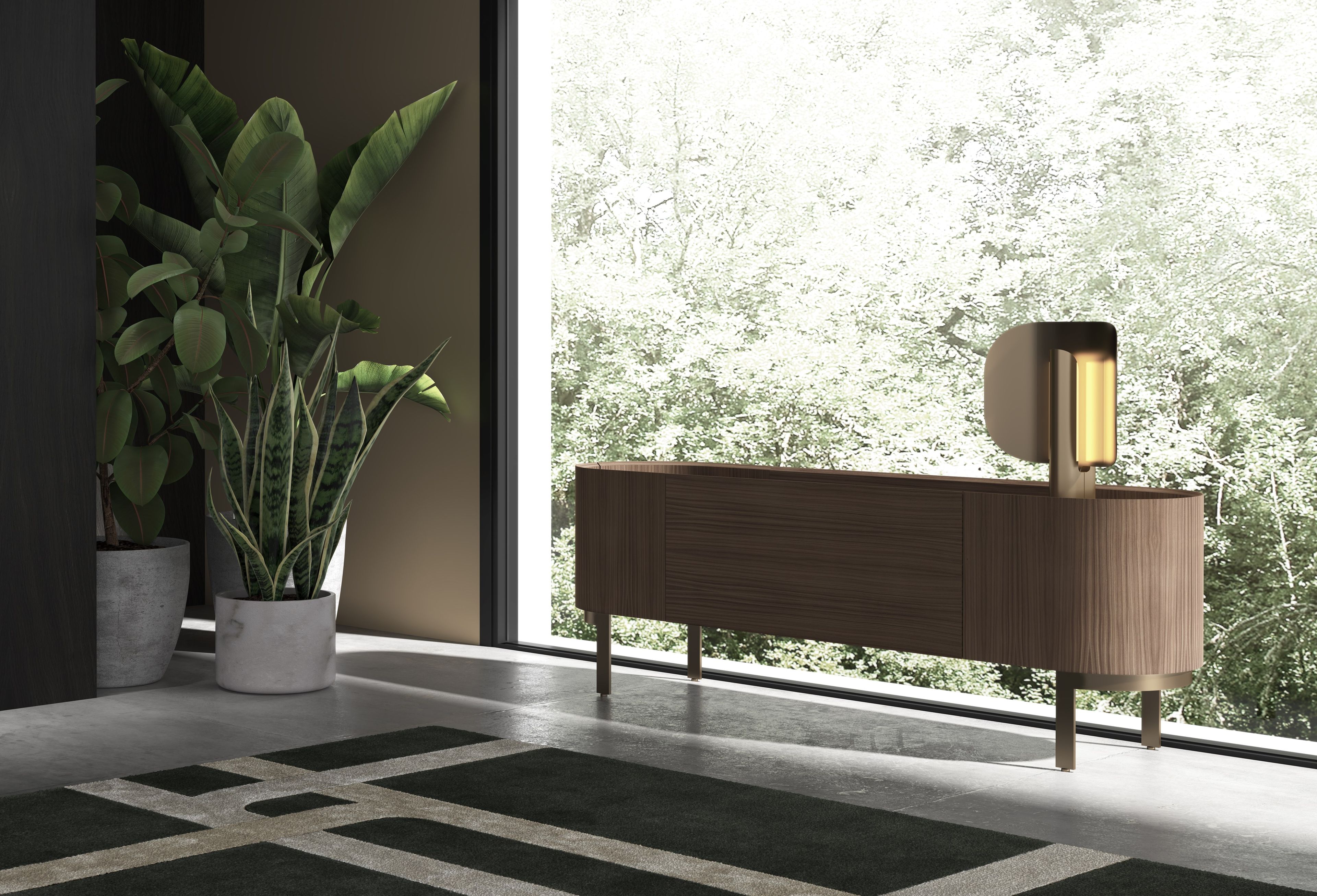 Прямоугольный шерстяной ковер с геометрическим рисунком Punt Stockholm ARCH-00040044 - Вид №1