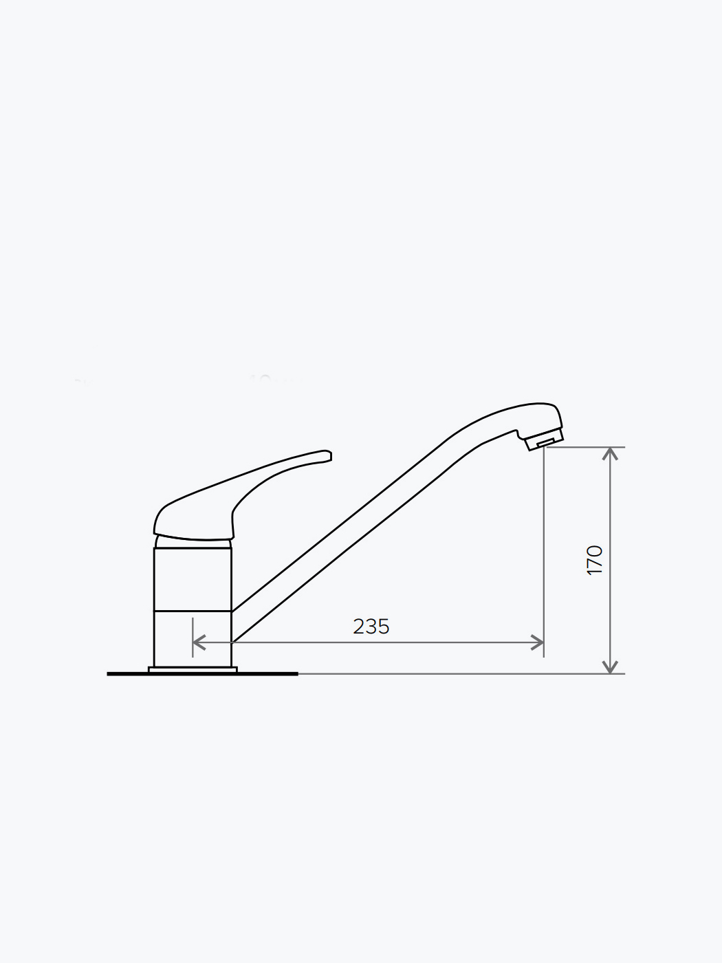 349552 Смеситель кухонный "Низкий" в тон мойки Polygran  - Вид №1