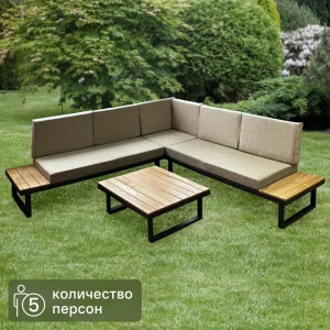 89231775 Набор садовой мебели Greengard Флоренция сталь бежево-коричневый угловой диван подушки столик STLM-1499757
