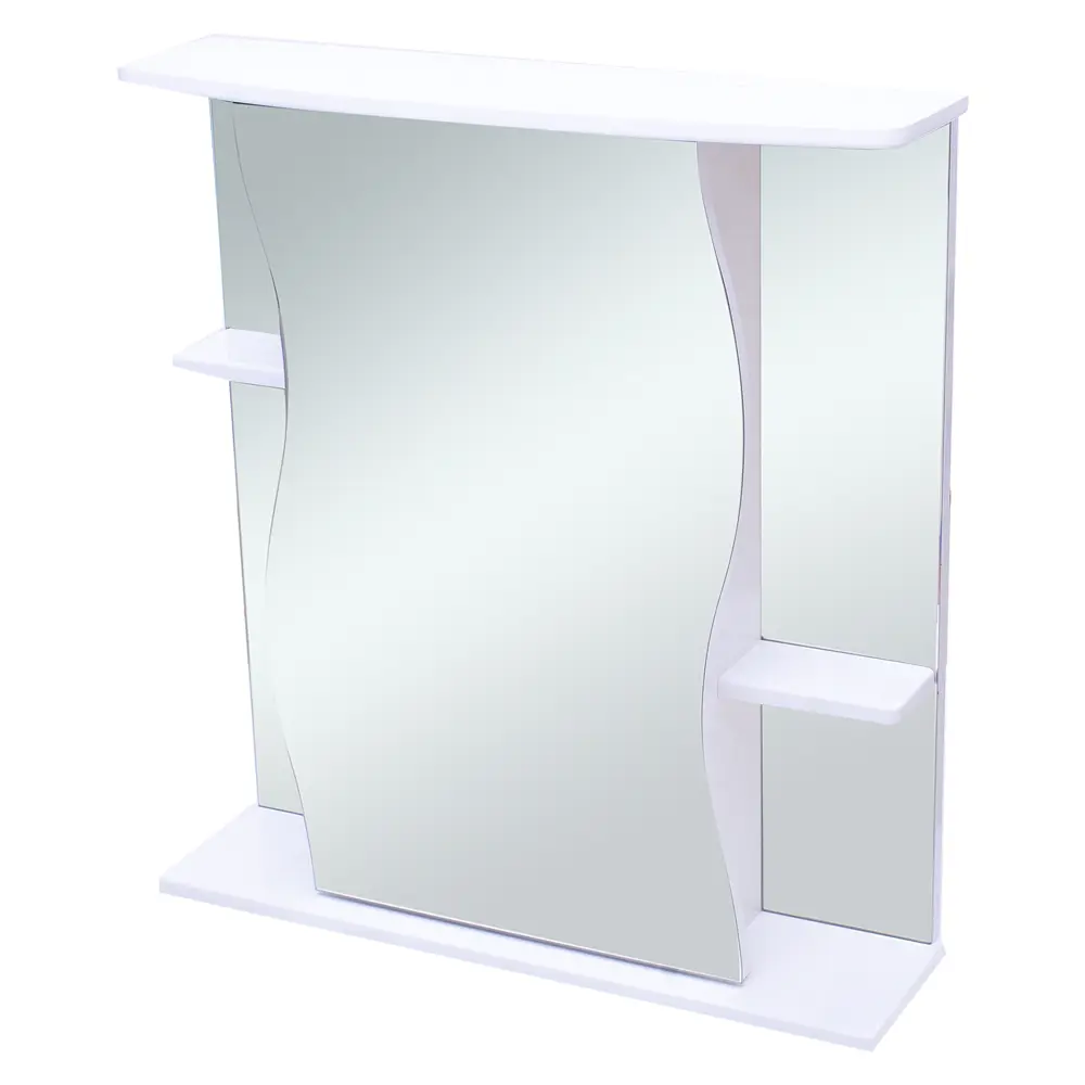 Шкаф зеркальный «Волна» 70 см цвет белый Santreyd STLM-2150454 - Вид №1