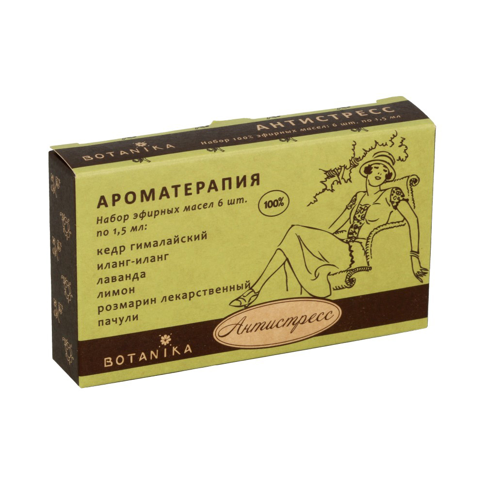 11646 Набор эфирных масел 1.5 мл 6 шт. Антистресс Botanika 
