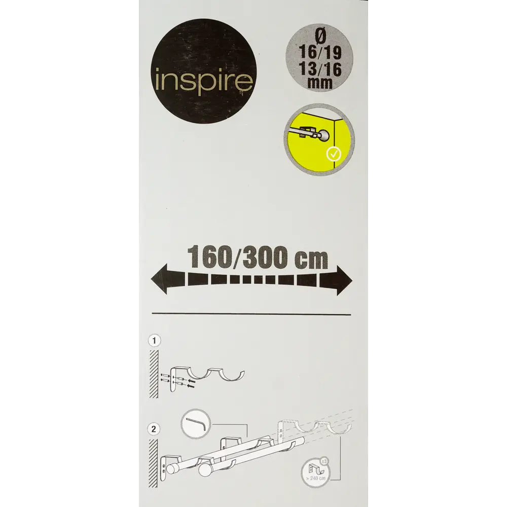 Карниз двухрядный раздвижной Inspire Пол 160-300 см цвет белый матовый 81976817 STLM-2158636  - Вид №8