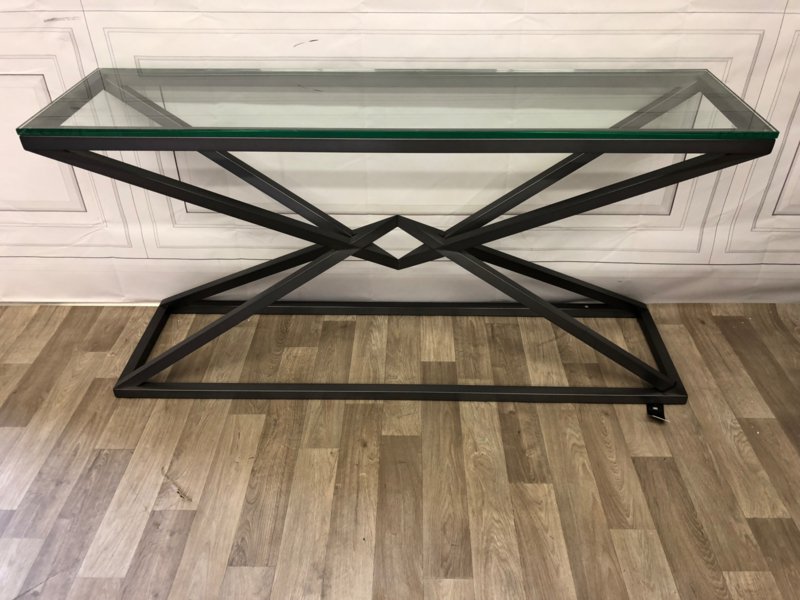 Консоль металлическая бронзовая со стеклянной столешницей Connor от Eichholtz EICHHOLTZ EICHHOLTZ 060961 Бронза;прозрачный  - Вид №3