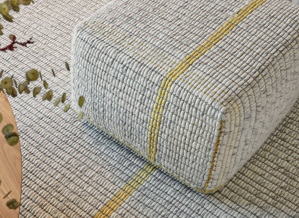 Квадратный пуф из шерсти, льна и хлопка GAN Reversible ARCH-00062090 - Вид №1