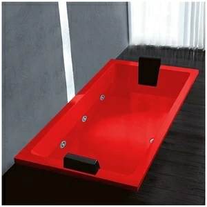 Ванна Gruppo treesse Quadra 181 V071B-DX-K красная с гидромассажем  и дезинфекцией прямоугольная встроенная правая