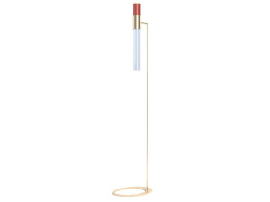 Светодиодная напольная лампа из латуни и цветного стекла