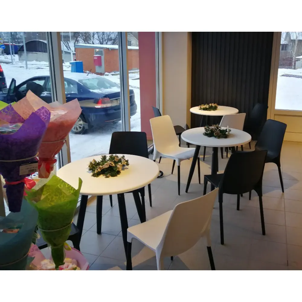 Стул садовый Sheffilton SHT-ST75/S424 47x56x85 см пластик/металл черный Пластиковый стул STLM-2007686 - Вид №3