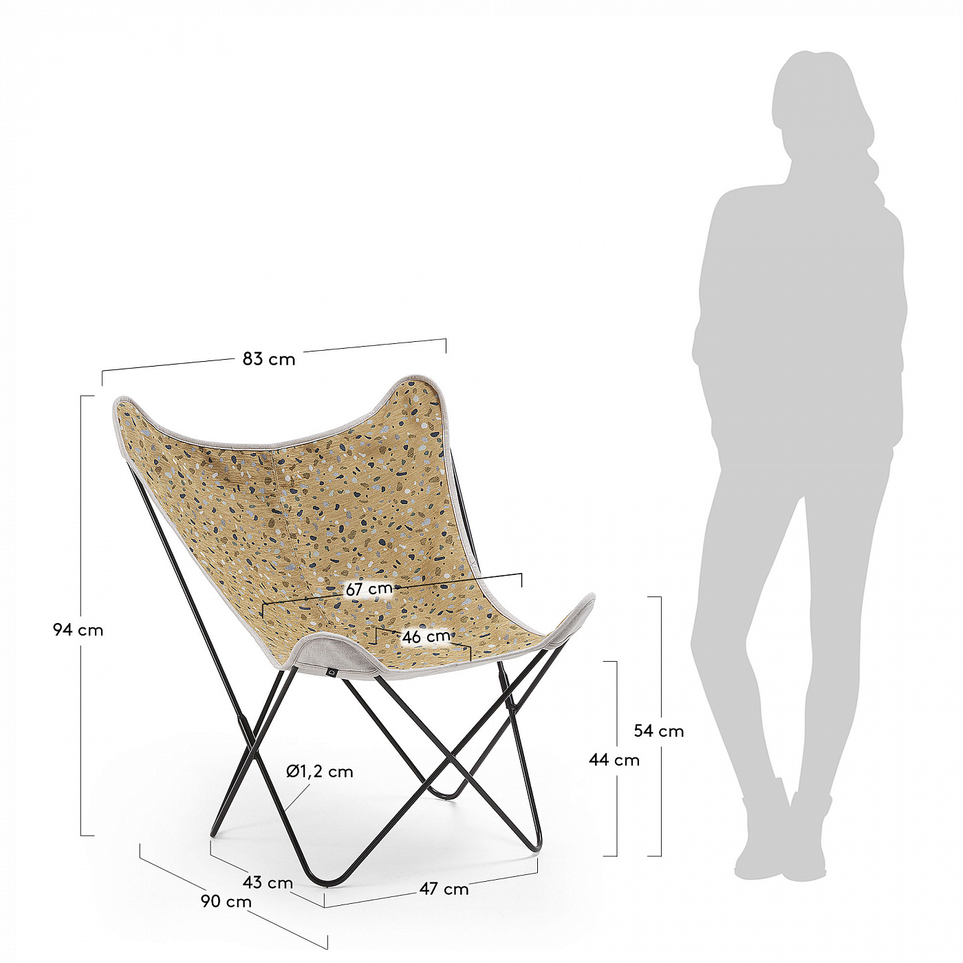 065233 Кресло nn ткань terrazzo горчица La Forma Fly - Вид №4