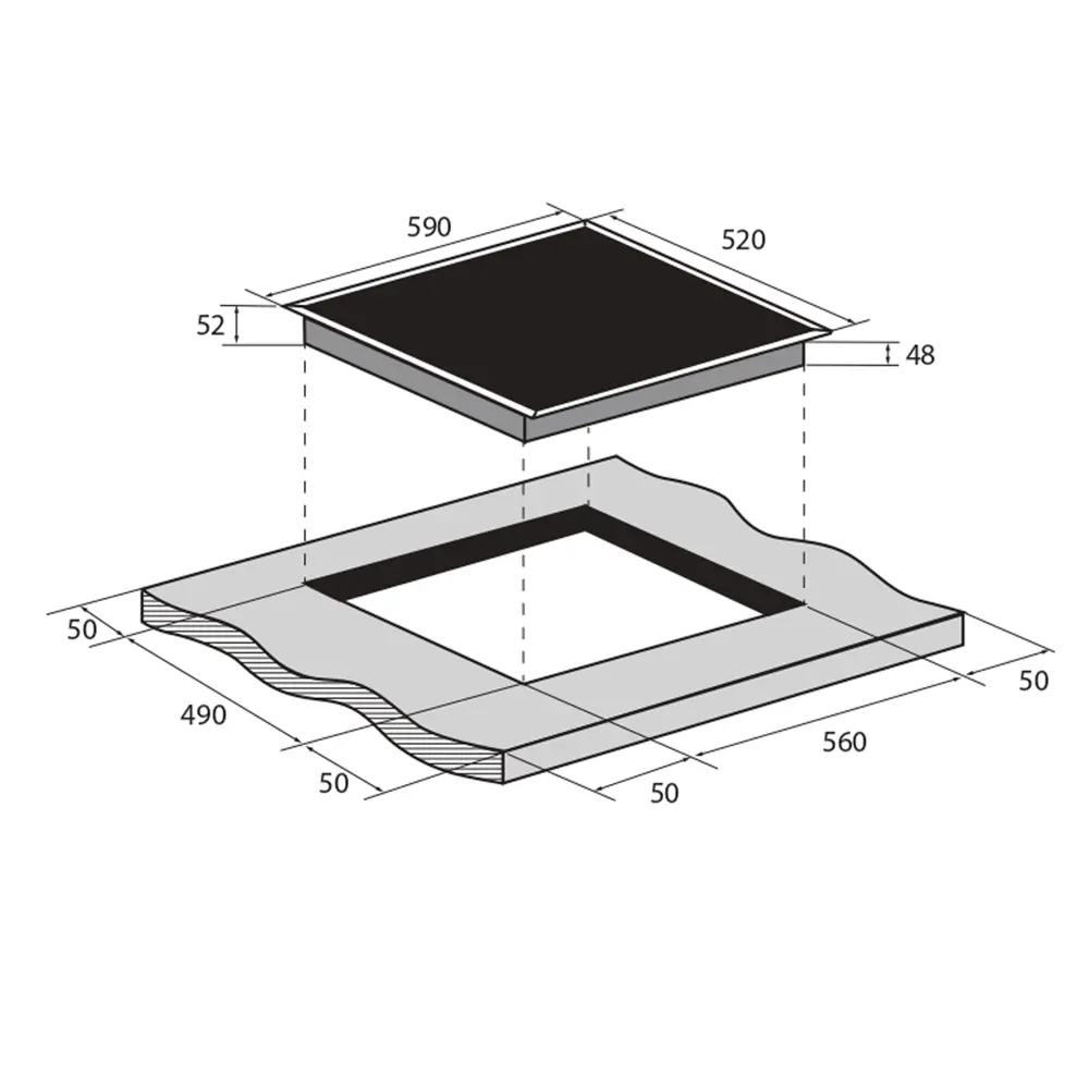 Стеклокерамическая варочная панель Zugel ZEH610B 29x5.2x52 см 4 конфорки цвет черный STLM-2077684 - Вид №5
