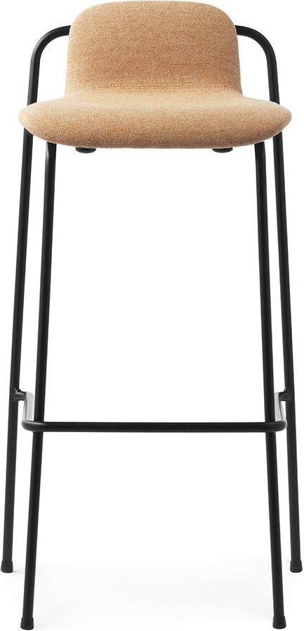 601941 Барный стул 75 см, полная обивка, черная сталь / лен Main Line Normann Copenhagen Studio - Вид №1