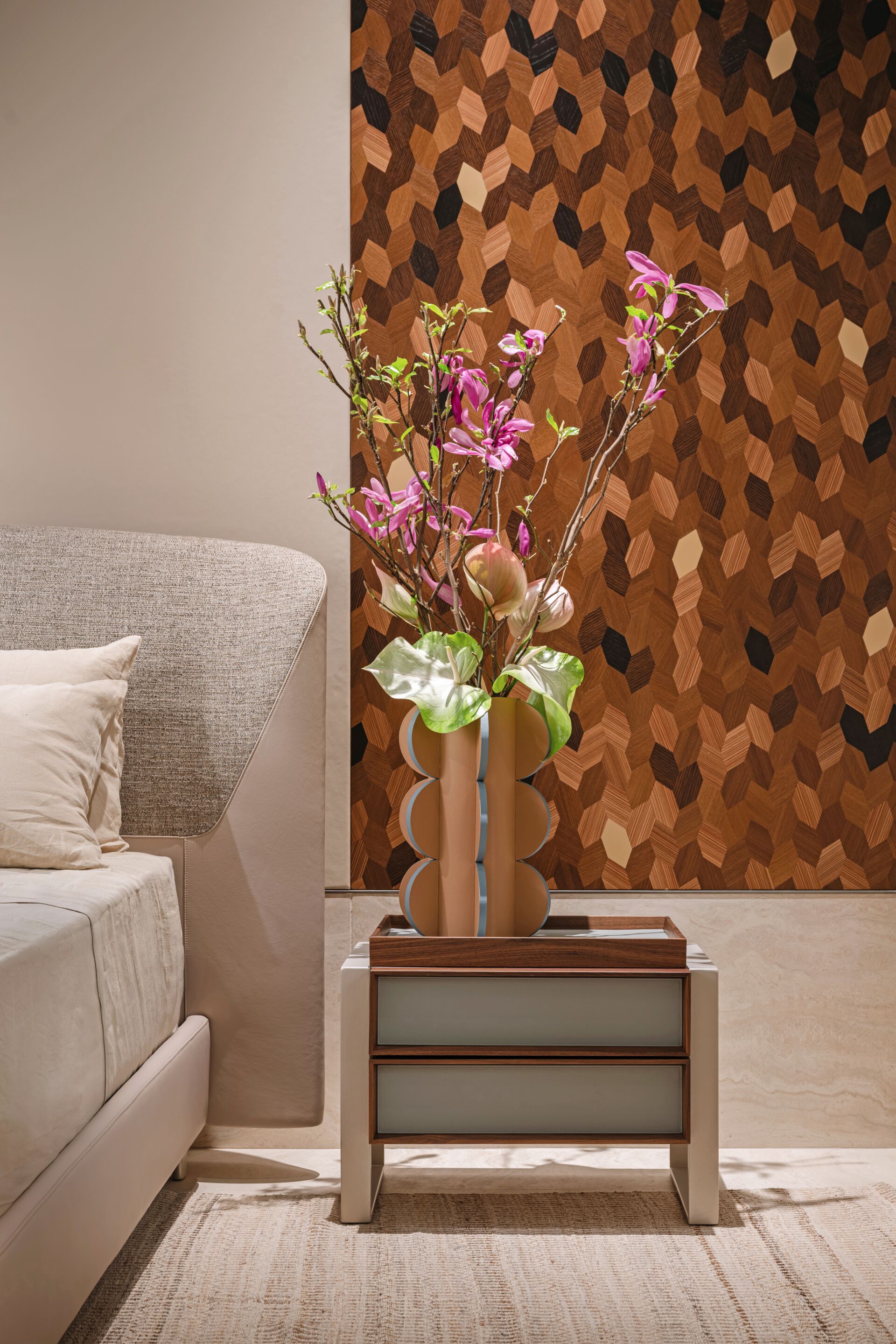 Деревянная тумбочка и кожаные детали, с ящиками Turri Joel ARCH-00079206 - Вид №3