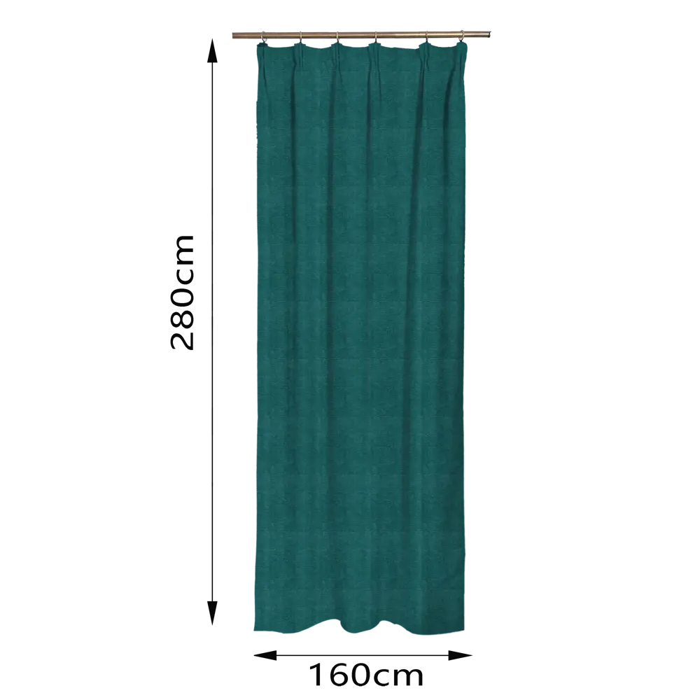 Штора на ленте Inspire Leysa 160x280 см цвет бирюзовый 89343252 STLM-2019239  - Вид №2