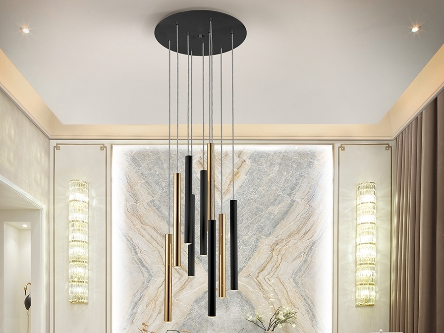 085367 Подвесной светильник 9L золото/черный DIM Schuller Varas 