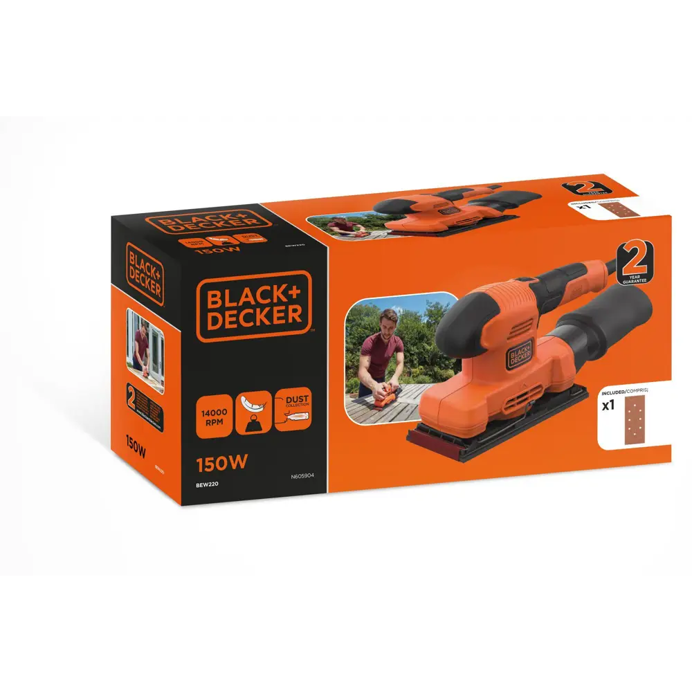 Вибрационная шлифмашина сетевая Black&Decker BEW220, 150 Вт, 90x187 мм 82126950 STLM-2057776 BLACK + DECKER  - Вид №3
