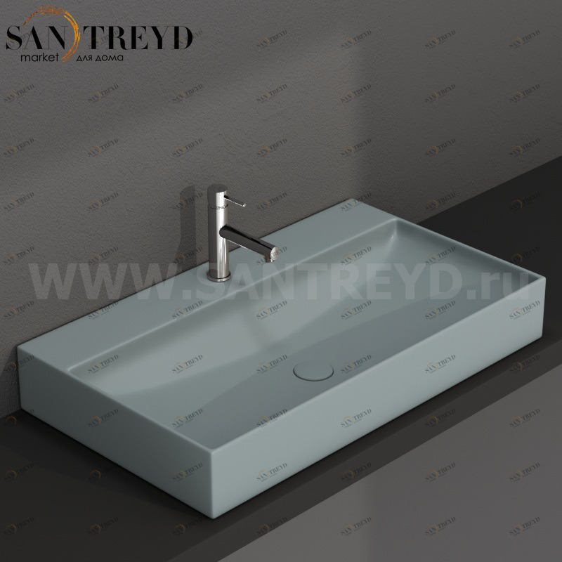 B6R81BL Подвесная раковина настенная прямоугольная Ceramica Globo T-EDGE