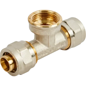 Тройник обжимной Stout 3/4"×20 мм для систем водоснабжения 82306107