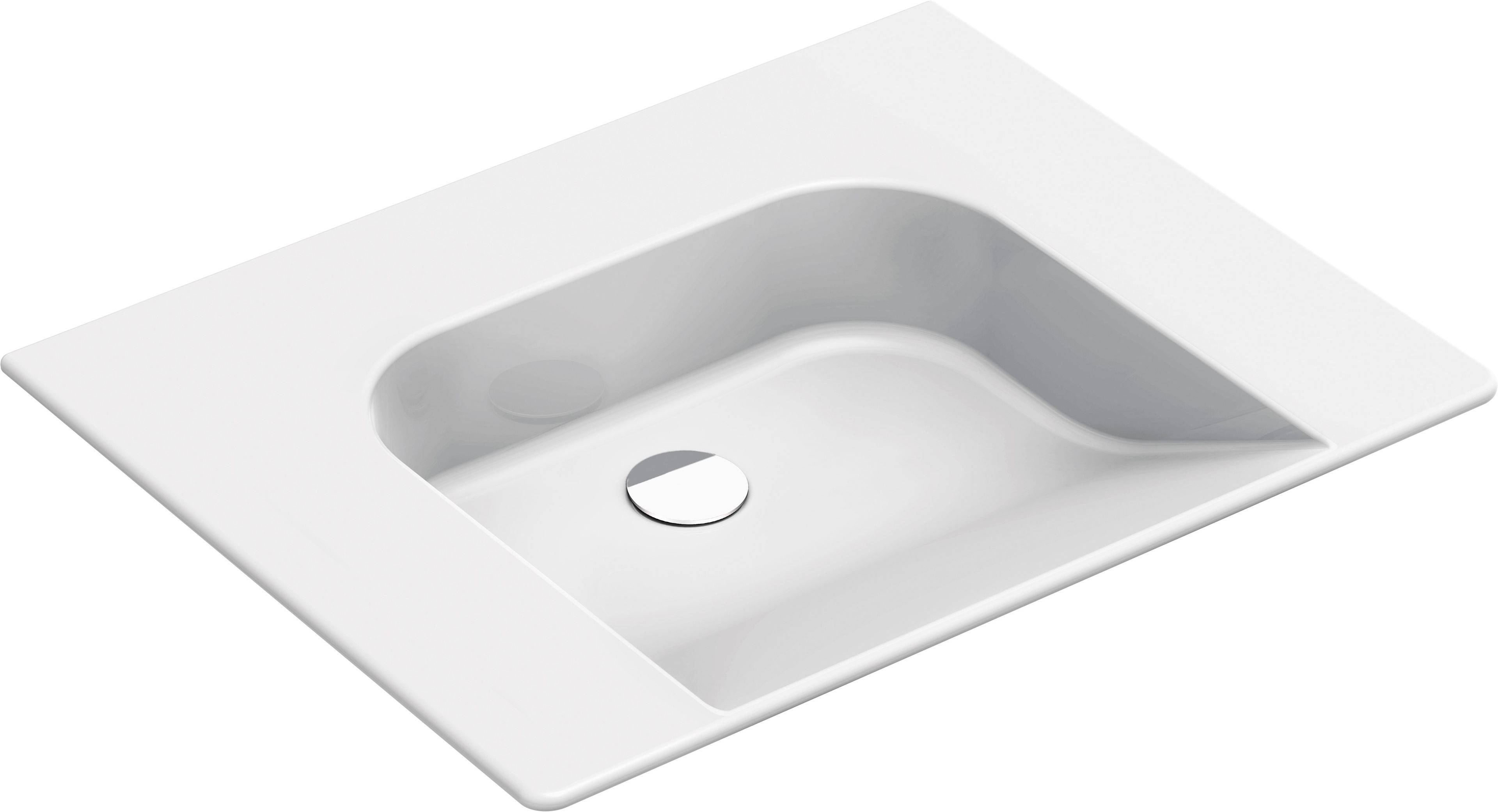 Прямоугольная керамическая подвесная раковина с переливом GSI ceramica Community ARCH-00050808 - Вид №6