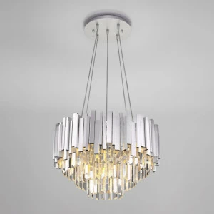 Люстра подвесная серебристая Bogates 308/6 Strotskis BOGATES ДИЗАЙНЕРСКИЕ, PIANO 00-3887890 Прозрачный;серебро
