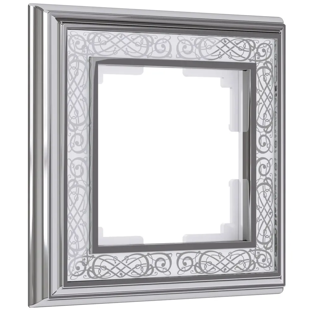 Рамка для розеток и выключателей Werkel Palacio Gracia 1 пост цвет белый хром STLM-2037432