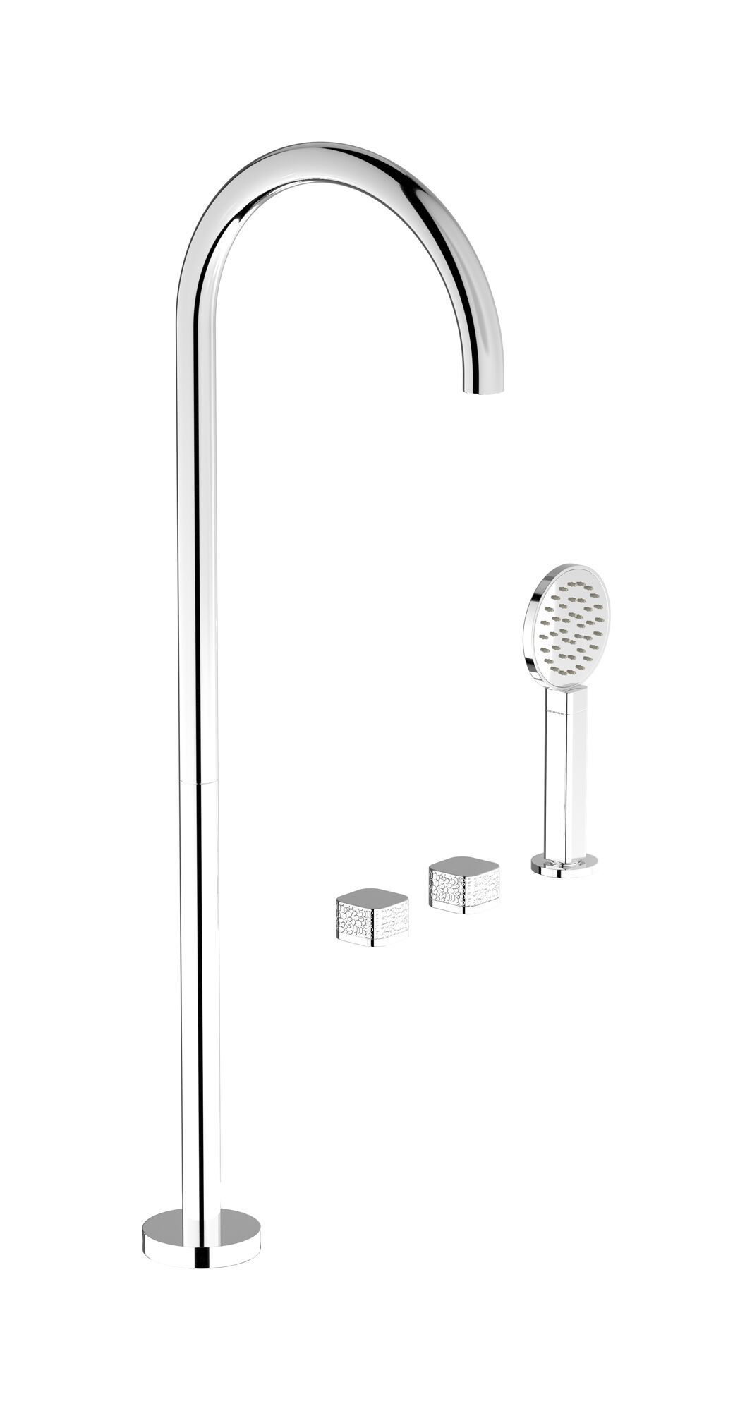 Смеситель для ванны с 4 отверстиями и ручным душем IB гелий ARCH-00026037 - Вид №9