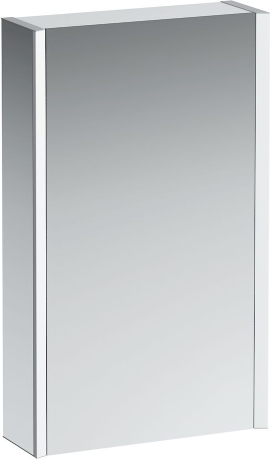H4083529001451 Зеркальный шкафчик, алюминий, с 2 светодиодными элементами освещения и нижним освещением, с розетками ЕС, с датичиком выключения, дверца справа LAUFEN PRO