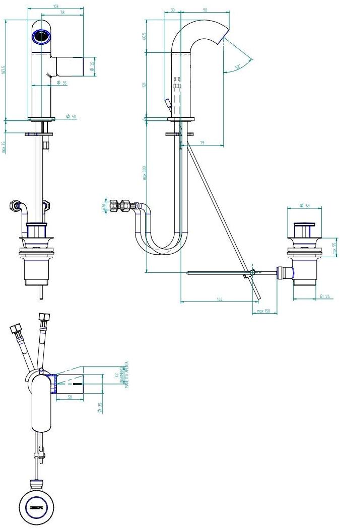 ZAZZERI Смеситель для раковины на одно отверстие Pop sun-id-1347492 - Вид №19