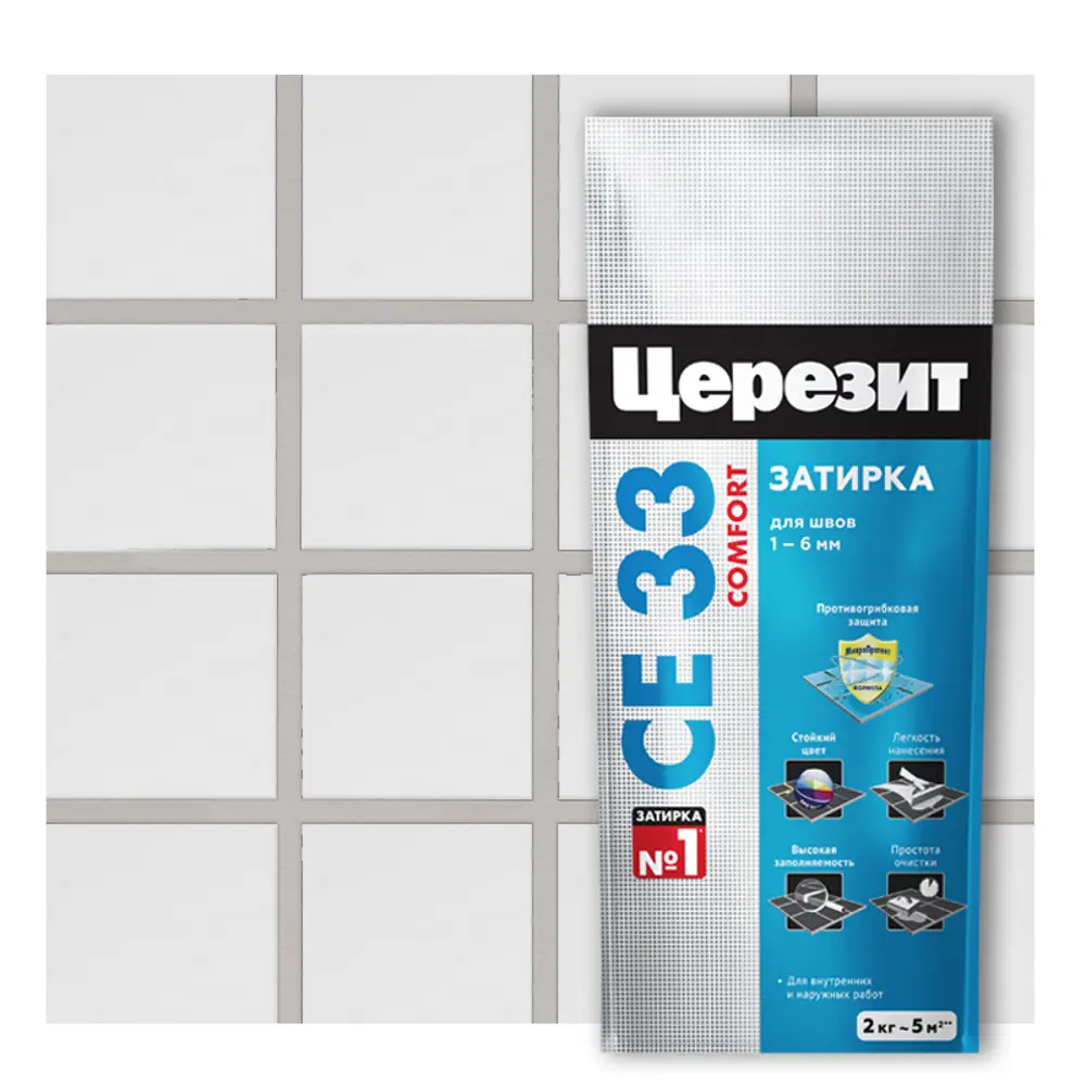 Церезит CE 33 Comfort: затирка для плитки цвет манхеттен 2 кг 82040418 STLM-0018212